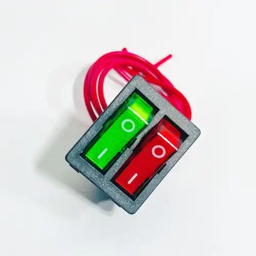 电动喷雾器电源开关 船型方开关圆形按钮总开关带线两脚 充电插座