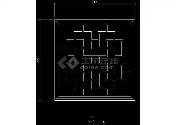 装修苏式漏窗cad平面设计大样施工图块