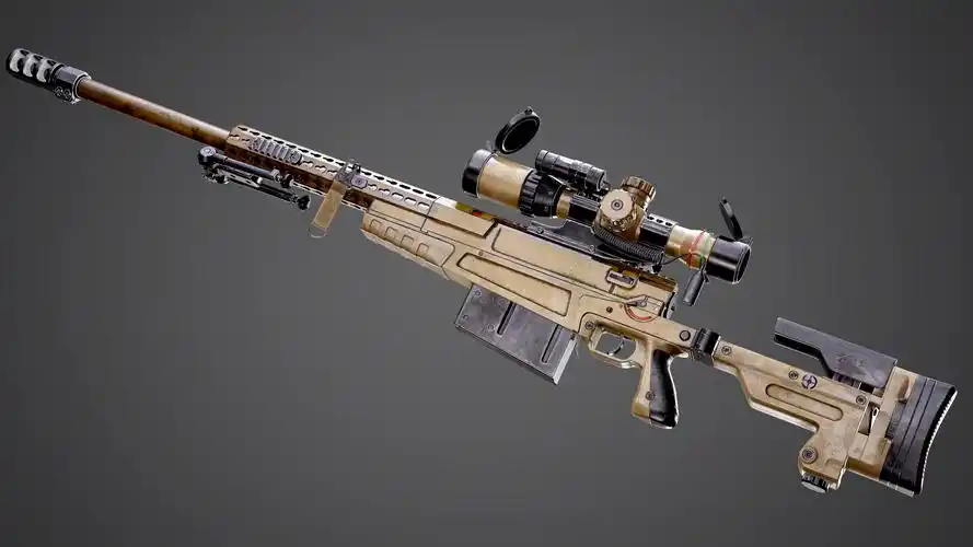 ax-50 sniper rifle aaa fps game ready weapon asset low-poly 3d
