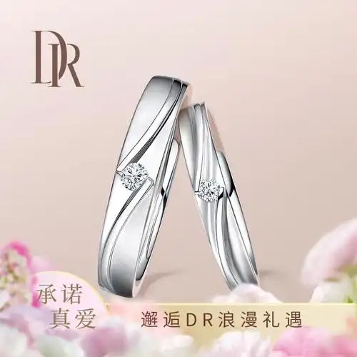 dr believe系列雪·恋结婚对戒情侣戒指钻戒白18k金pt950真爱定制