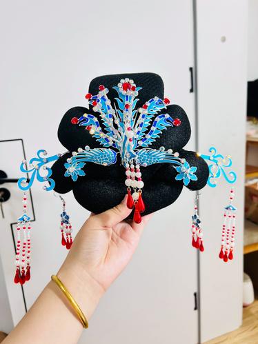 新款点稠戏曲头饰花旦小姐公主娘娘一体发包京剧越剧黄梅戏古装戏