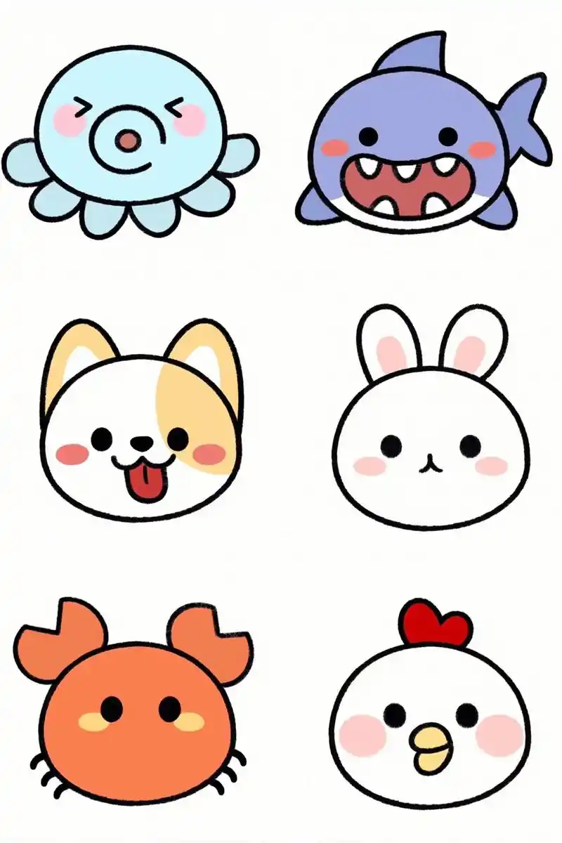 用圆圈就能画的动物简笔画.