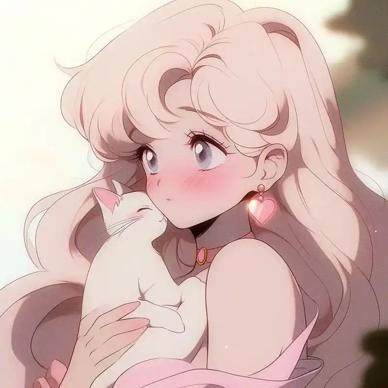 女生头像 #动漫女头 #抱猫头像 #闺蜜 - 抖音