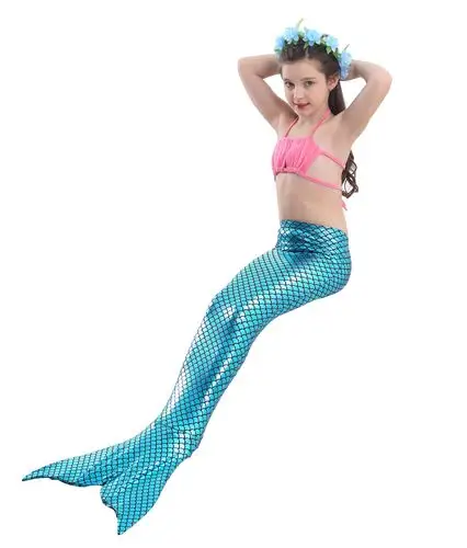 美人鱼泳衣儿童游泳衣美人鱼服装cos服欧美外贸比基尼女童