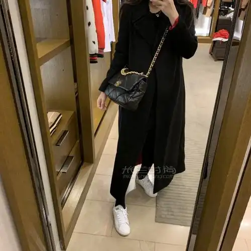 香奈儿19包chanel19bag手袋中号黑色30cm原厂进口皮女包