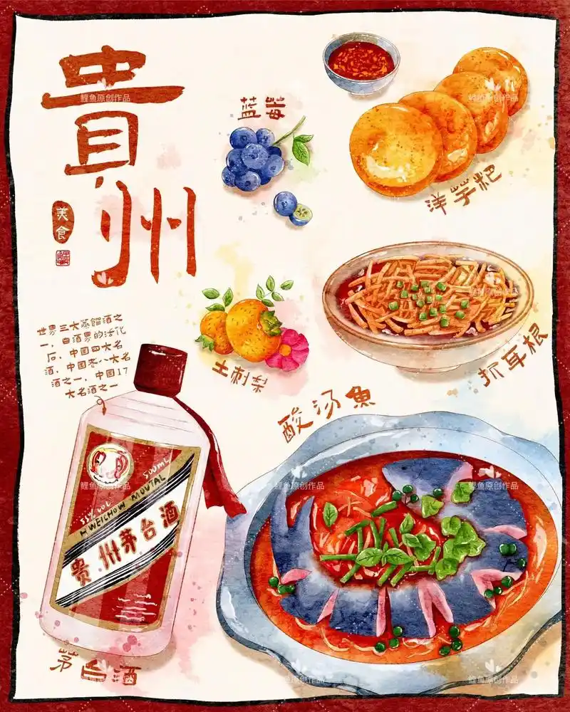 贵州美食简笔画 - 抖音