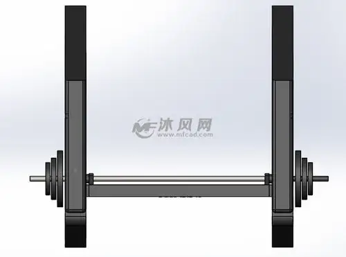 卧推器sw建模 - 运动器材图纸 - 沐风网