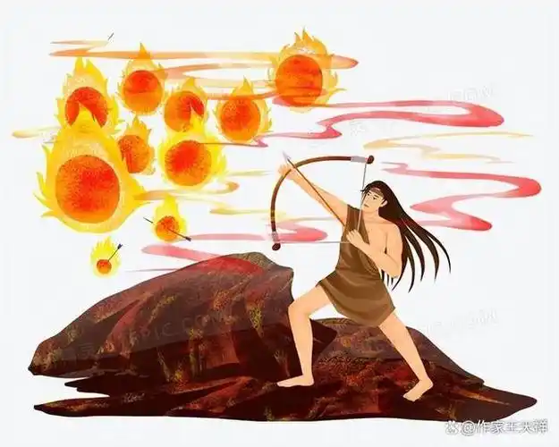 最近,一幅二年级的中国小学生的绘画《羿射九日》,引起了许多网友的