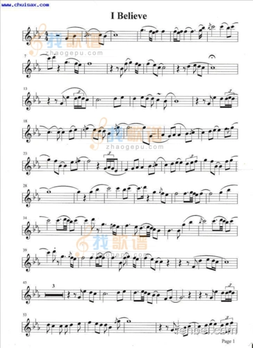 i beiieve (午夜的萨克斯)_i beiieve (午夜的萨克斯)简谱_i beiiev