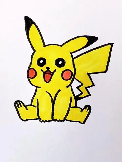 教你画可爱的皮卡丘,简笔画教程,画画教程-度小视