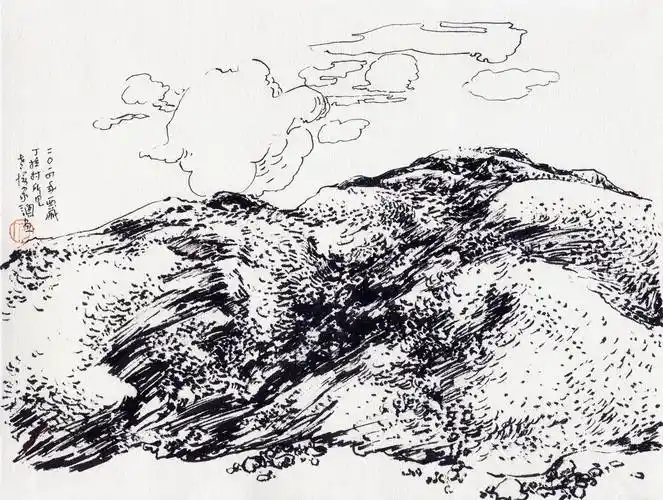 【风景速写】山顶 - 钢笔写生 - 邯郸韩玉臣美术馆