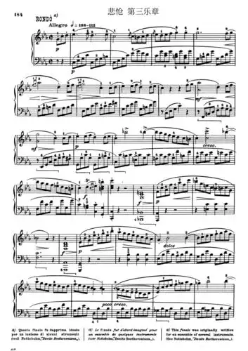 11033悲怆第三乐章钢琴谱贝多芬带指法pdf