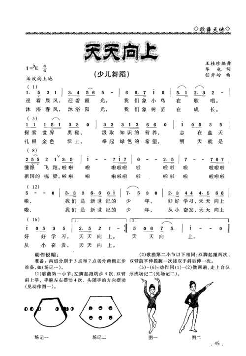 无忧文档 所有分类 天天向上_少儿舞蹈_教学 歌曲第二小节以下相同