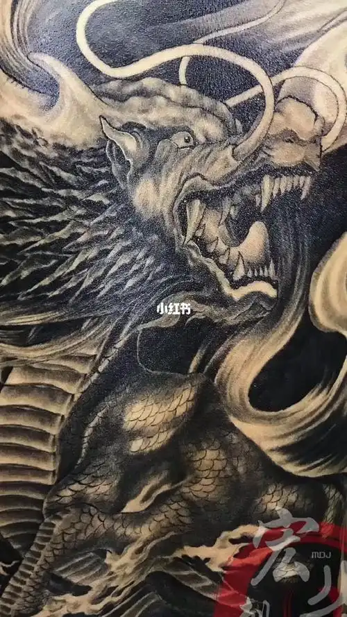 满背麒麟#牡丹江纹身#_纹身_美妆_彩妆_彩妆其他