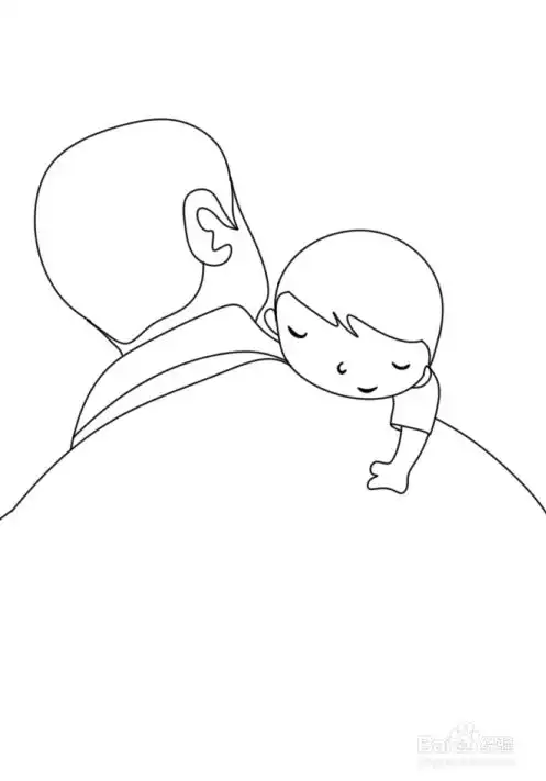 简笔画--如何画如山的父亲背影