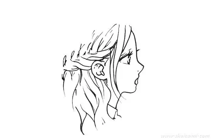 动漫风女孩侧脸怎么画动漫风女孩侧脸简笔画画法