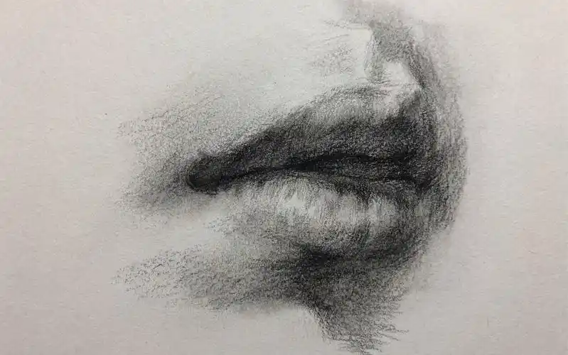 素描头像局部五官画法微张的嘴巴怎么画