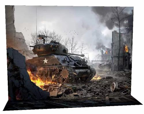 1比12寸 1比6 1:18 72二战美国美军士兵人偶战争废墟军事场景模型