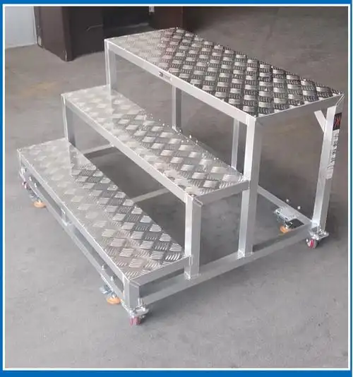 四川王总订购移动踏步梯8台-大连华峰白钢铝业有限公司