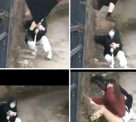 先捂脸还是捂屁股高校女生翻墙摔地走光瞬间反应说明什么