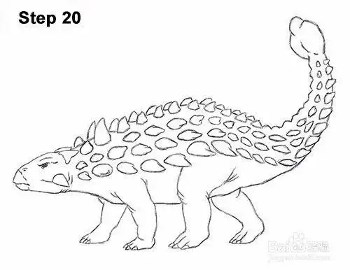 甲龙简笔画侧面幼儿甲龙简笔画简单彩色画法甲龙简笔画图画步骤我要画