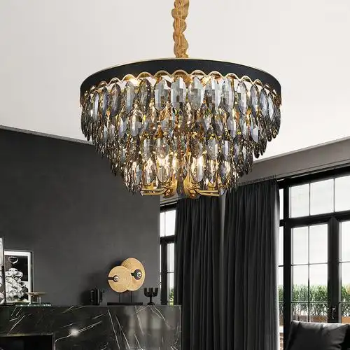 水晶客厅餐厅灯简简约港式大气后现代创意卧室客厅吊灯