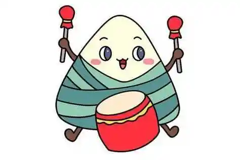 粽子简笔画卡通可爱图片 粽子简笔画带颜色步骤