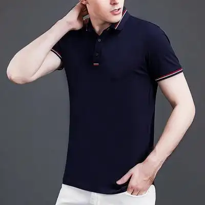 polo衫男短袖t恤纯棉2020新款潮牌纯棉修身有领商务t恤批发价0658.