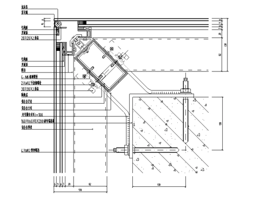 多种半隐型玻璃幕墙节点大样图cad