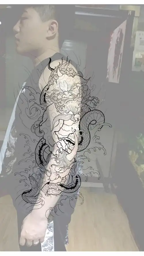 唐狮纹身手稿_纹身_唐狮怎么样_日式老传统纹身_美妆_彩妆