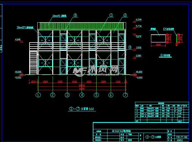 活动板房图纸模型 - cad详图,图块下载,免费详图,图块cad施工图