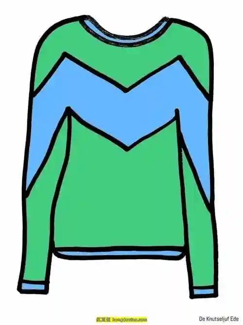 5张毛衣针织衫上衣衣服手绘幼儿卡通简笔画