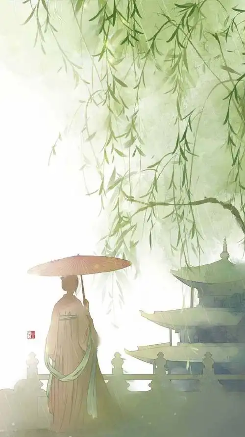 9款淡雅水彩禅意古风背景古风手机壁纸图片