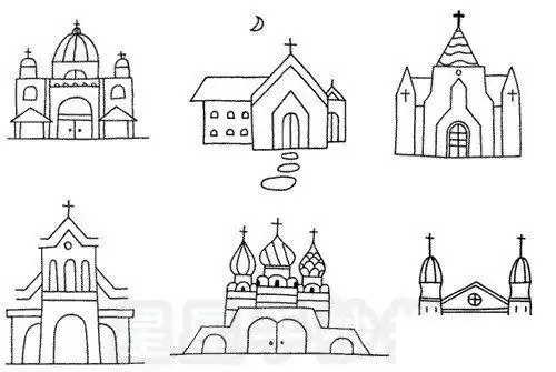 教堂简笔画图片教程