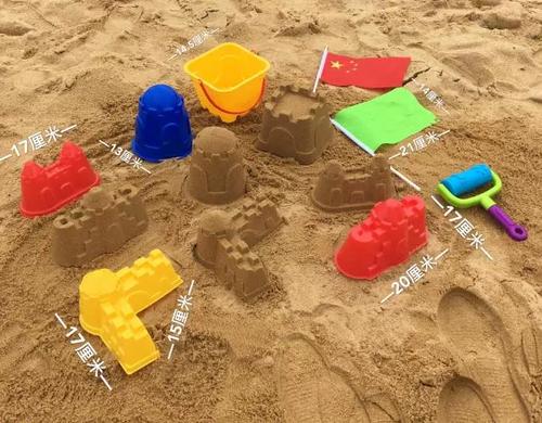 kawa沙滩玩具套装儿童玩沙工具雪地模型玩沙玩具沙雕沙子城堡8件