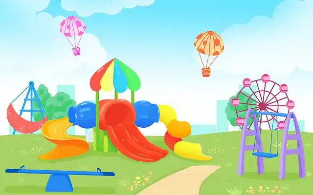 的游乐设施摩天轮休闲娱乐淡黄色梦幻卡通儿童游乐园儿童乐园代金券儿