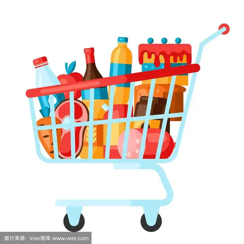 超市的购物表上满是商品.