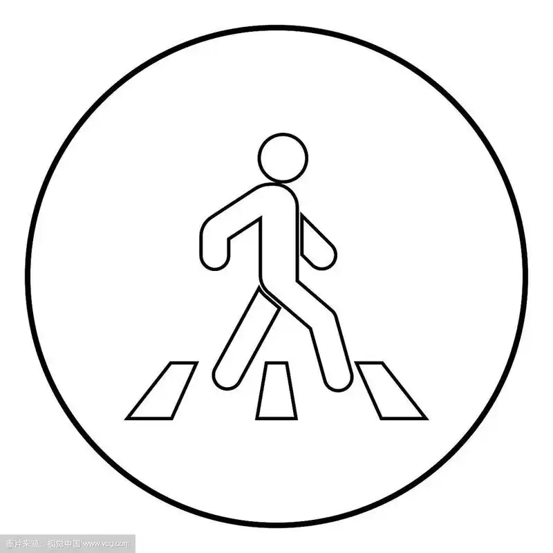 行人斑马线图标黑色矢量插图简单的图像