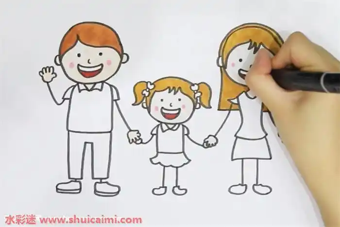 一家三口手拉手简笔画怎么画简单好看手拉手的简笔画图片手拉手的简笔