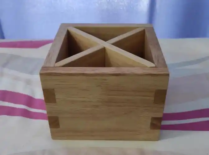 手工木工桌面收纳盒