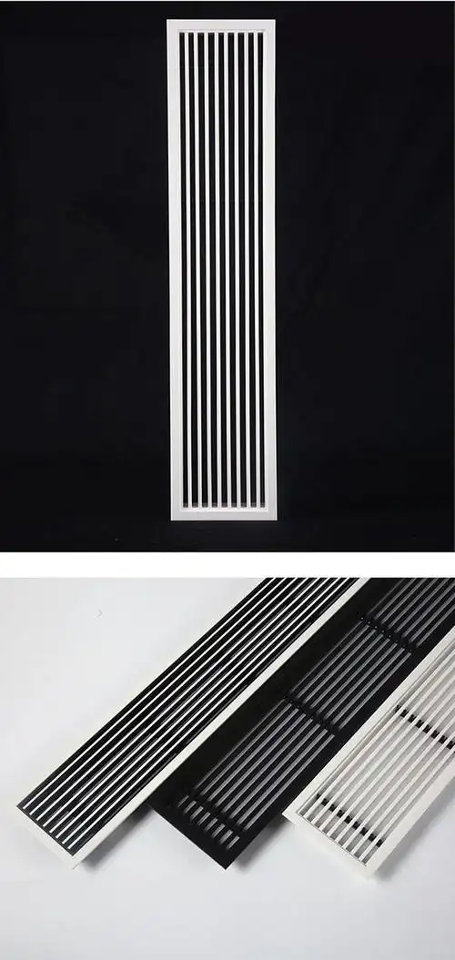 风管机出风口格栅abs中央空调送排风进回风黑白双色百叶检修口加长