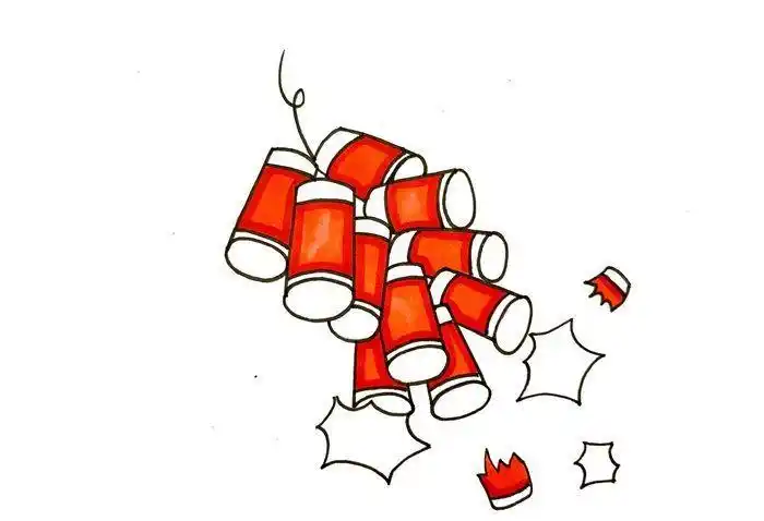 画法一串鞭炮简笔画步骤新年鞭炮简笔画简笔画新年春节鞭炮简笔画新年