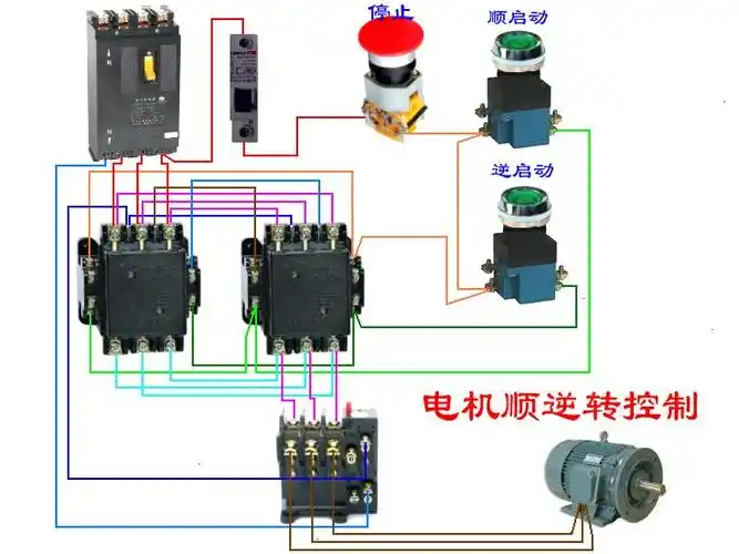 点动式电动机正反转怎么接元器件有dz15le40a/490