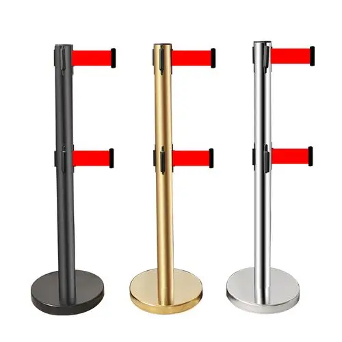 双层一米米线隔离带伸缩排队护栏不锈钢警示柱带护栏