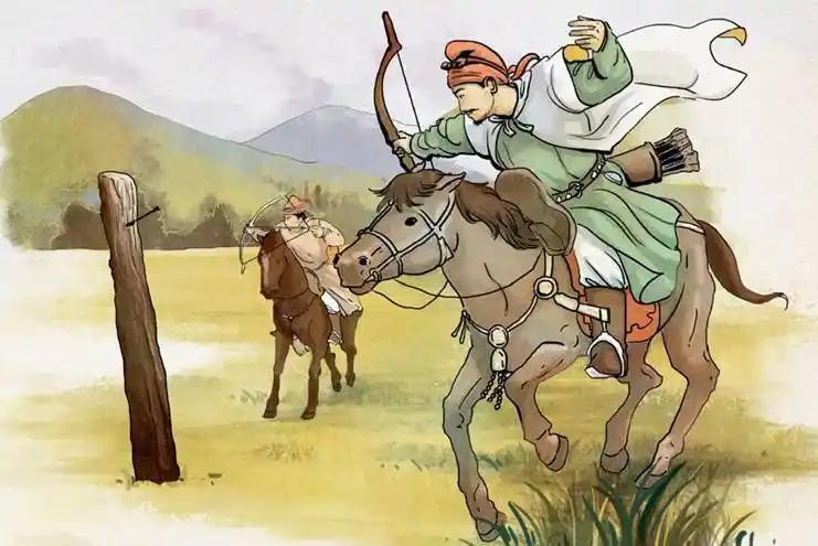 在古代的战争中,弓作为一种武器,轻便,发射速度快,能在较远的距离杀伤