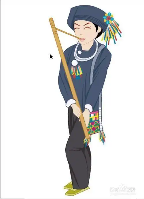 哈尼族服饰简笔画彩色