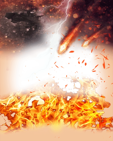 战火硝烟的简笔画