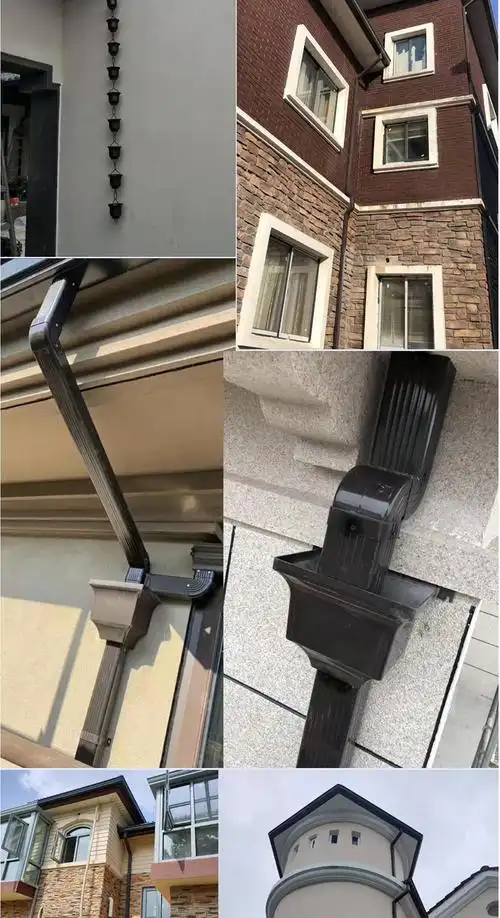 屋檐导水槽 屋檐雨水槽铝合金天沟方形雨水管屋顶排水阳光房屋檐落水