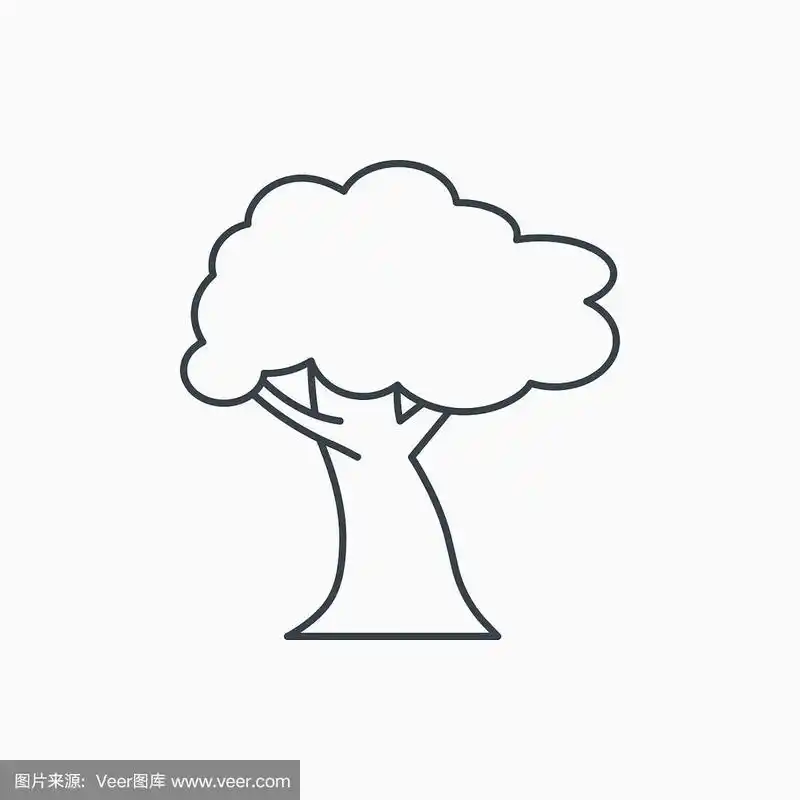 橡树图标森林木材标志