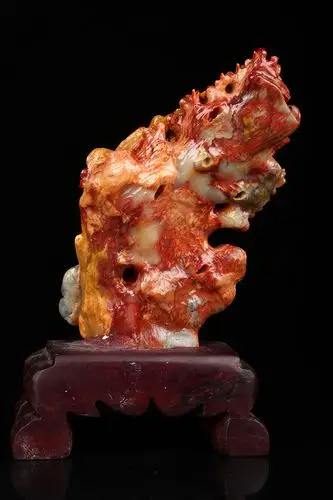 寿山喜上眉梢福建石雕桌面客厅花鸟天然石天然芙蓉摆件